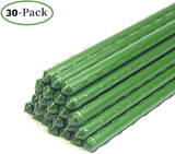 30pcs 900mm x 11mm Green Garden Stakes PVC Coated Plant Supports Climbers Model A